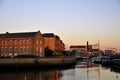 Old London houses in dockside Royalty Free Stock Photo