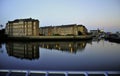 Old London houses in dockside