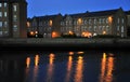 Old London houses in dockside Royalty Free Stock Photo