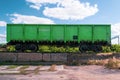Old green freight wagon