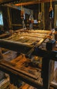 old loom for making cloth from cotton threads Royalty Free Stock Photo