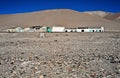 An old, lost histotic railway station into the Atacama desert Royalty Free Stock Photo