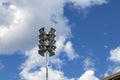 Old loudspeakers on a pole outdoors Royalty Free Stock Photo