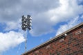 Old loudspeakers on a pole outdoors Royalty Free Stock Photo