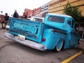 Old Lowered Blue Pickup Truck Royalty Free Stock Photo