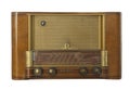 Old radio receiver in luxury wood box Royalty Free Stock Photo