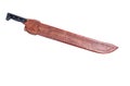Old Machete Knife in an Ornate Brown Leather Case Isolated 3 Royalty Free Stock Photo