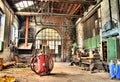 Old machinery in a deserted factory, urbex