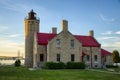 Old Mackinac Point Lighthouse at Sunset Royalty Free Stock Photo