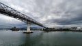 Old Mactan Bridge Under Dark Clouds in the Sky Royalty Free Stock Photo