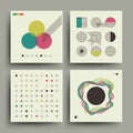 Old magazine, vintage music album covers in swiss style vector set