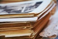 Old magazines and blurred photos Royalty Free Stock Photo