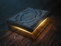 Old magic book on wooden table Royalty Free Stock Photo