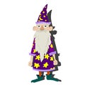 Old magician-astrologer with a hat and cloak