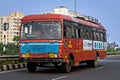 Old , Maharashtra State transport bus speeding on highway Royalty Free Stock Photo