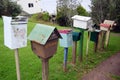 Old mailboxes rural area Royalty Free Stock Photo