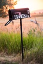 Old Mailbox in Rural Sunset Royalty Free Stock Photo