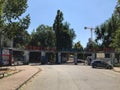 The old main entrance to the Steaua sports complex, Clubul Sportiv al Armatei Steaua, Bulevardul Ghencea, Bucharest, Romania Royalty Free Stock Photo