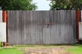 The old main gate pattern made of wooden Royalty Free Stock Photo