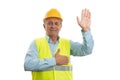 Builder making honest oath Royalty Free Stock Photo