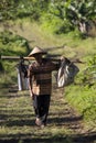 Morning activities of the highland residents of Wonosobo, Central Java, Indonesia