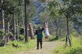 Morning activities of the highland residents of Wonosobo, Central Java, Indonesia Royalty Free Stock Photo