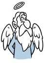 Old man angel character cartoon illustration