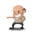 Old Man Anger Fight Pose Royalty Free Stock Photo