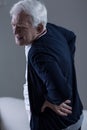 Old man backpain Royalty Free Stock Photo