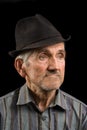 Old man with black hat Royalty Free Stock Photo