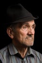 Old man with black hat Royalty Free Stock Photo