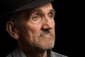 Old man with black hat Royalty Free Stock Photo