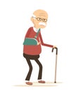 Old Man with Broken Arm Royalty Free Stock Photo