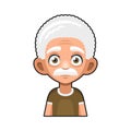 Old Man Cartoon Icon. Cute Avatar. Vector