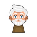 Old Man Cartoon Icon. Cute Avatar. Vector