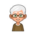 Old Man Cartoon Icon. Cute Avatar. Vector