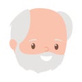 Old man character face bearded isolated design white background