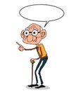 old  man characters cartoon illustration speech bubble white background Royalty Free Stock Photo