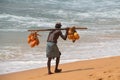 Old man with coconuts Royalty Free Stock Photo