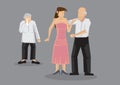 Old Man Dating Young Woman Cartoon Vector Illustration Royalty Free Stock Photo