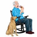 Old Man Eating Burger