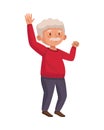 Old man eldery dancing character Royalty Free Stock Photo