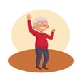 Old man eldery dancing character Royalty Free Stock Photo