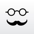 Old man faces moustaches and eyeglasses icon vector illustration