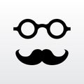 Old man faces moustaches and eyeglasses icon vector illustration