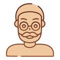 Old man flat icon. Adult man brown icons in trendy flat style. Grandfather gradient style design, designed for web and