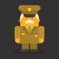 Old man general military. Vector character