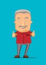 Old man giving a thumbs up illustration Royalty Free Stock Photo