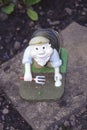 Garden gnome character with trowel Royalty Free Stock Photo