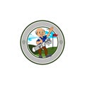 Old Man Golfer Club - Golf Logo - Round